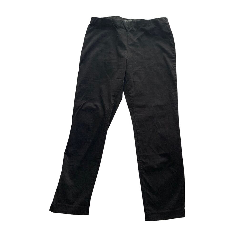 Adrianna Papell Skinny Black Cotton Stretch Pull On Pants Size 10